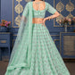 Lehenga Choli Georgette Sea Green Embroidered Lehenga Choli