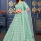 Lehenga Choli Georgette Sea Green Embroidered Lehenga Choli