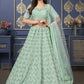 Lehenga Choli Georgette Sea Green Embroidered Lehenga Choli