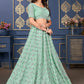 Lehenga Choli Georgette Sea Green Embroidered Lehenga Choli