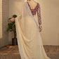 Contemporary Georgette Beige Sequins Saree