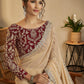 Contemporary Georgette Beige Sequins Saree