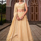 Lehenga Choli Georgette Beige Lucknowi Work Lehenga Choli