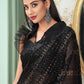 Classic Georgette Black Sequins Saree