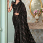 Classic Georgette Black Sequins Saree