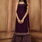 Salwar Suit Georgette Purple Embroidered Salwar Kameez