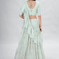 A Line Lehenga Georgette Green Sequins Lehenga Choli
