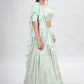 A Line Lehenga Georgette Green Sequins Lehenga Choli