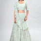 A Line Lehenga Georgette Green Sequins Lehenga Choli