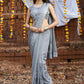 Trendy Saree Georgette Grey Embroidered Saree
