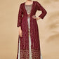 Salwar Suit Georgette Maroon Sequins Salwar Kameez