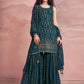 Salwar Suit Georgette Teal Sequins Salwar Kameez