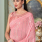 Contemporary Georgette Pink Sequins Saree