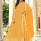 Salwar Suit Georgette Yellow Embroidered Salwar Kameez