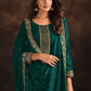 Straight Salwar Suit Georgette Green Embroidered Salwar Kameez