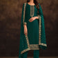 Straight Salwar Suit Georgette Green Embroidered Salwar Kameez