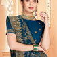 Contemporary Georgette Teal Embroidered Saree