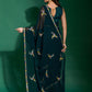 Designer Georgette Teal Embroidered Saree