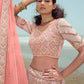 Lehenga Choli Georgette Pink Dori Work Lehenga Choli