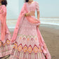 A Line Lehenga Georgette Pink Dori Work Lehenga Choli