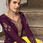 Salwar Suit Georgette Purple Embroidered Salwar Kameez