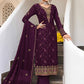 Salwar Suit Georgette Purple Embroidered Salwar Kameez