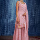 Salwar Suit Georgette Pink Hand Work Salwar Kameez