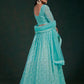 Lehenga Choli Georgette Aqua Blue Thread Lehenga Choli