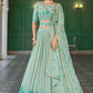 Lehenga Choli Georgette Aqua Blue Embroidered Lehenga Choli