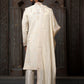 Sherwani Georgette Cream Machine Embroidery Mens