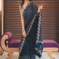 Trendy Saree Georgette Blue Sequins Saree