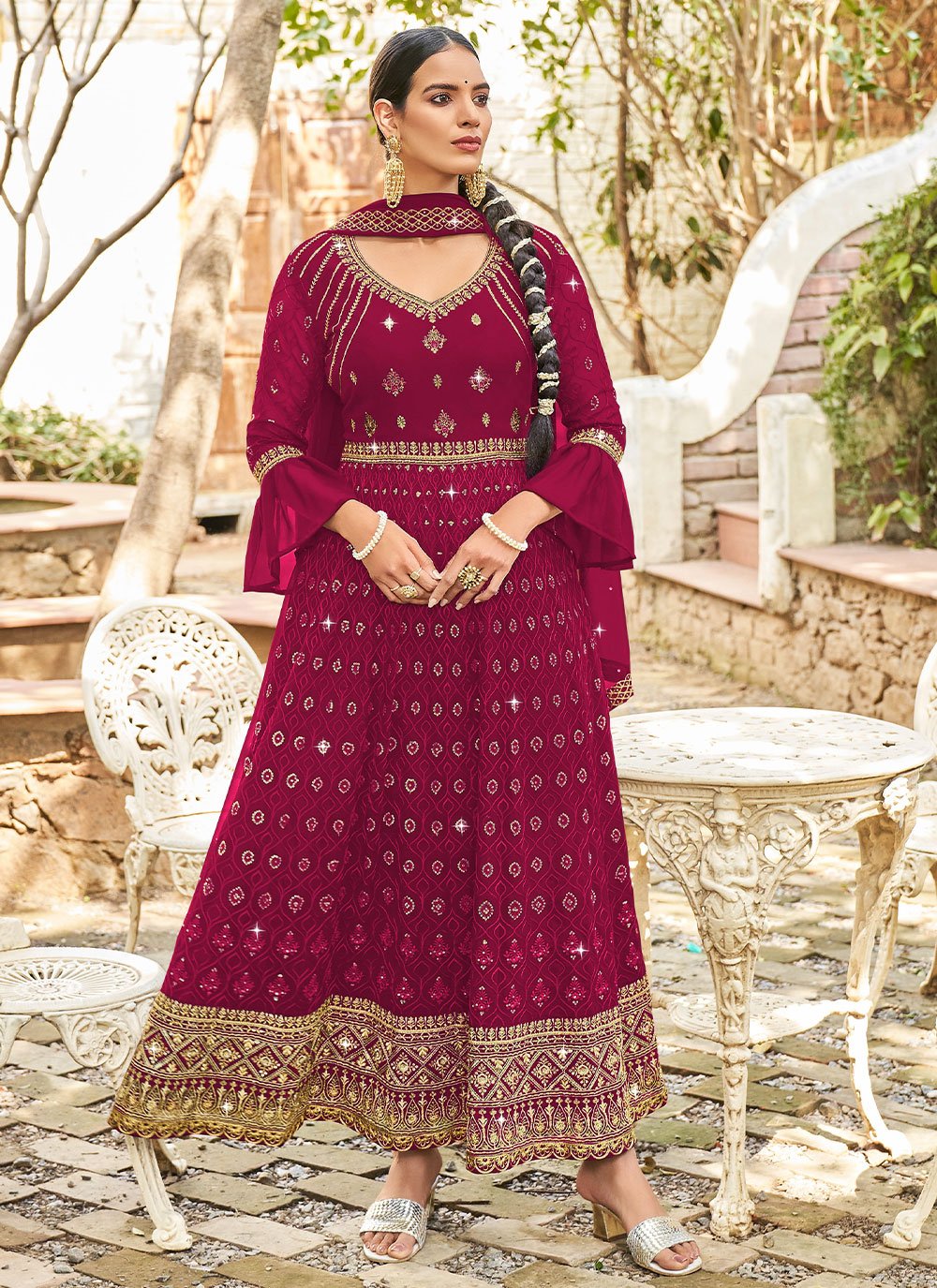 Trendy Suit Georgette Rani Diamond Salwar Kameez