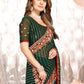 Trendy Saree Georgette Green Embroidered Saree