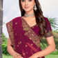 Trendy Saree Georgette Wine Embroidered Saree