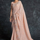 Trendy Saree Georgette Peach Embroidered Saree