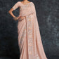 Trendy Saree Georgette Peach Embroidered Saree