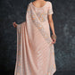 Trendy Saree Georgette Peach Embroidered Saree