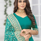 Trendy Saree Georgette Aqua Blue Diamond Saree