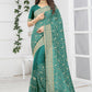 Trendy Saree Georgette Aqua Blue Diamond Saree