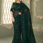 Trendy Saree Georgette Green Embroidered Saree