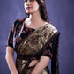 Classic Georgette Satin Black Digital Print Saree