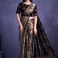 Classic Georgette Satin Black Digital Print Saree