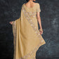 Classic Georgette Beige Embroidered Saree