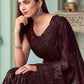 Trendy Saree Georgette Brown Sequins Saree