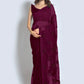Classic Georgette Wine Sequins Saree