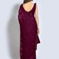 Classic Georgette Wine Sequins Saree