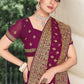 Trendy Saree Georgette Wine Embroidered Saree