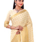 Classic Georgette Organza Silk Cream Meenakari Saree