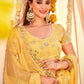 A Line Lehenga Georgette Yellow Embroidered Lehenga Choli