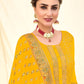 Pakistani Salwar Suit Georgette Yellow Embroidered Salwar Kameez